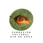 Logotipo de la Fundación Cultural Ojo de Agua: un ojo estilizado dentro de un círculo verde acuático.