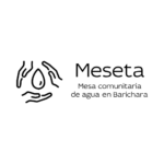 Logo de "Meseta Mesa comunitaria de agua en Barichara" con manos protegiendo una gota de agua.